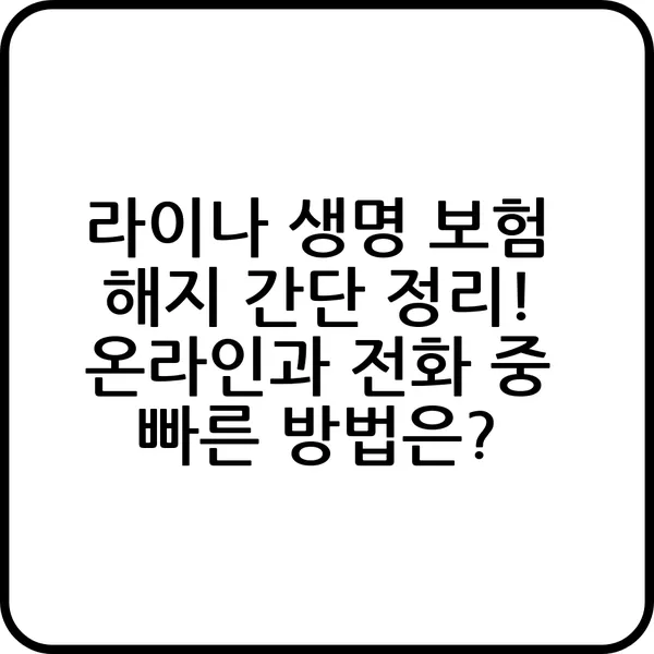 라이나 생명 보험 해지 절차와 환급금 확인 방법