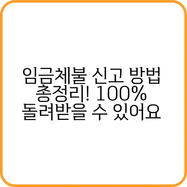 임금체불 신고 절차 및 서류