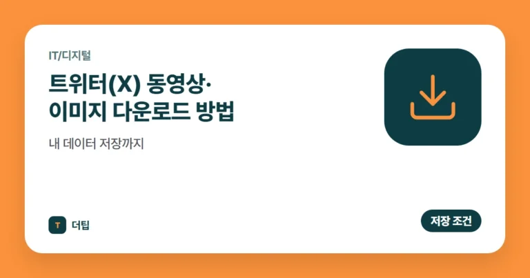 트위터(X) 동영상·이미지 다운로드 방법, 내 데이터 저장까지 (2026)