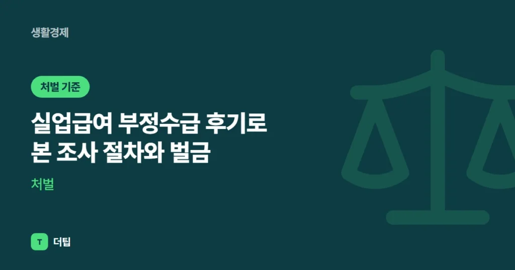 실업급여 부정수급 후기로 본 조사 절차와 벌금·처벌 (2026)