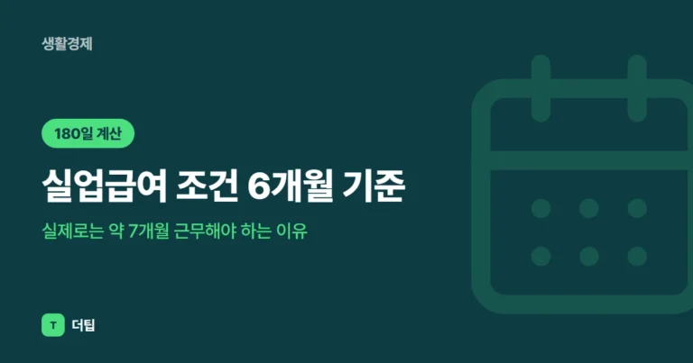 실업급여 조건 6개월 기준(2026): 실제로는 약 7개월 근무해야 하는 이유