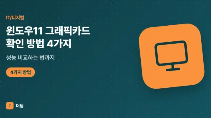 윈도우11 그래픽카드 확인 방법 4가지, 성능 비교하는 법까지
