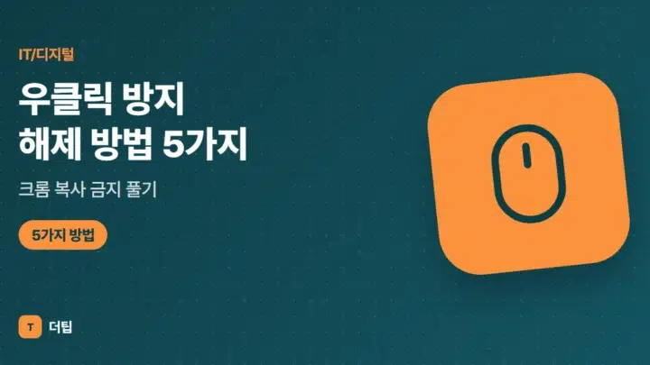 우클릭 방지 해제 방법 5가지, 크롬 복사 금지 풀기