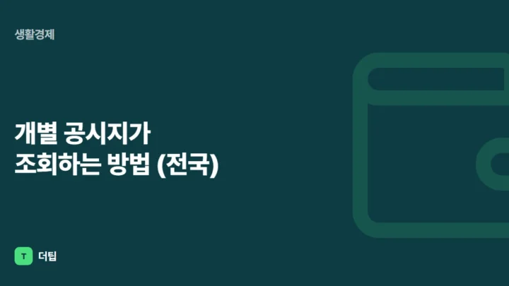개별 공시지가 조회하는 방법 (전국)