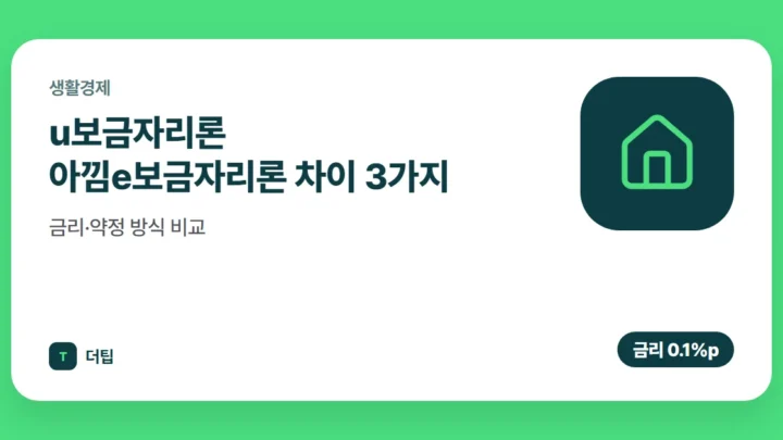 u보금자리론 아낌e보금자리론 차이 3가지, 금리·약정 방식 비교 (2026)