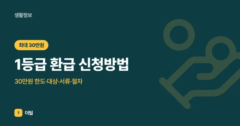 1등급 환급 신청방법 (2026): 30만원 한도·대상·서류·절차
