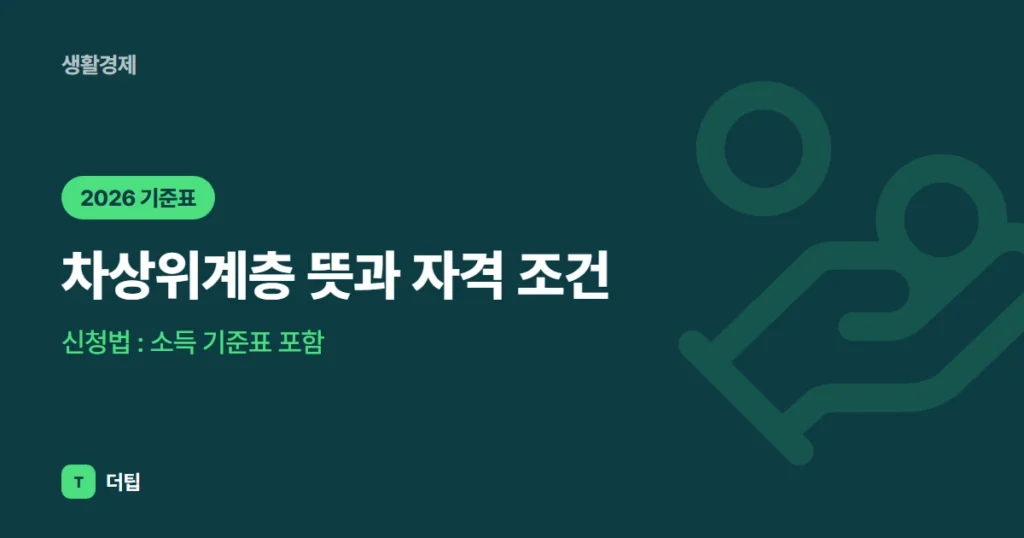 차상위계층 뜻과 자격 조건, 신청법 (2026): 소득 기준표 포함