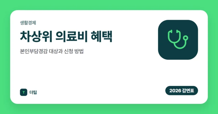 차상위 의료비 혜택 (2026), 본인부담경감 대상과 신청 방법