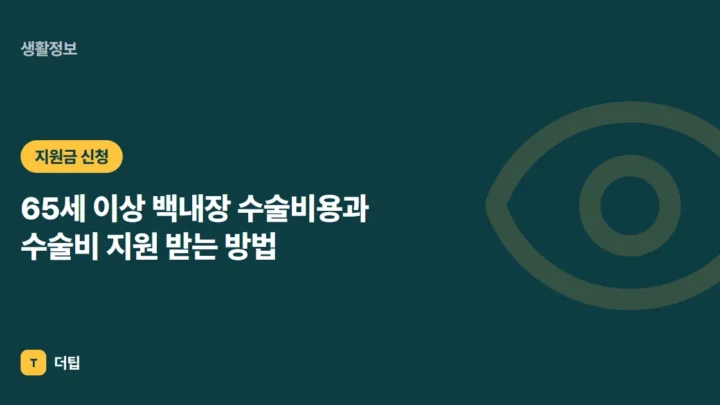 65세 이상 백내장 수술비용과 수술비 지원 받는 방법 (2026)