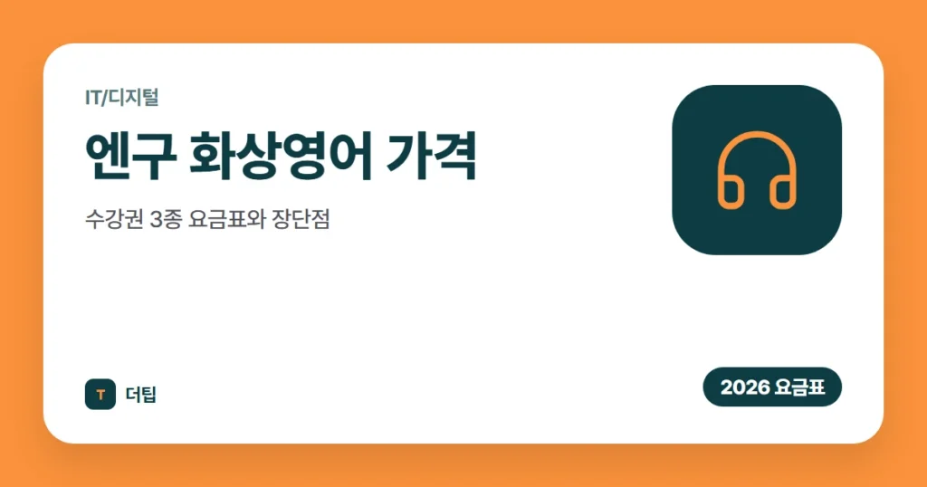엔구 화상영어 가격(2026): 수강권 3종 요금표와 장단점