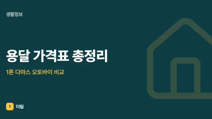 용달 가격표 총정리, 1톤 다마스 오토바이 비교