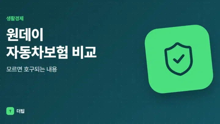 원데이 자동차보험 비교, 모르면 호구되는 내용