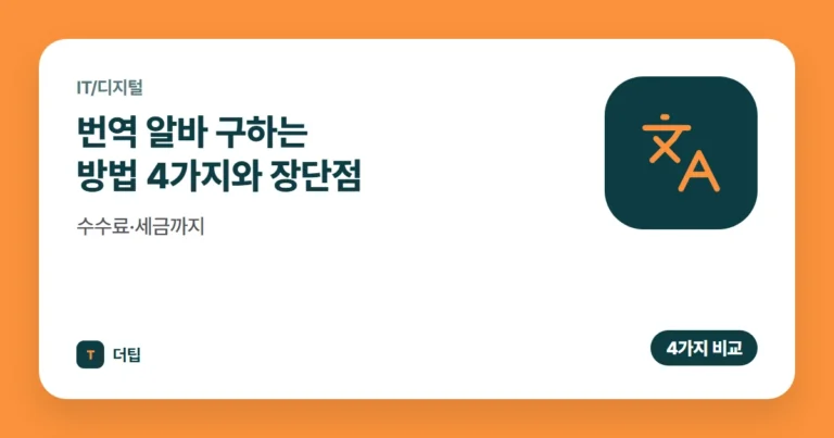 번역 알바 구하는 방법 4가지와 장단점, 수수료·세금까지 (2026)
