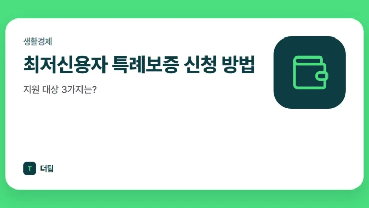 최저신용자 특례보증 신청 방법, 지원 대상 3가지는?