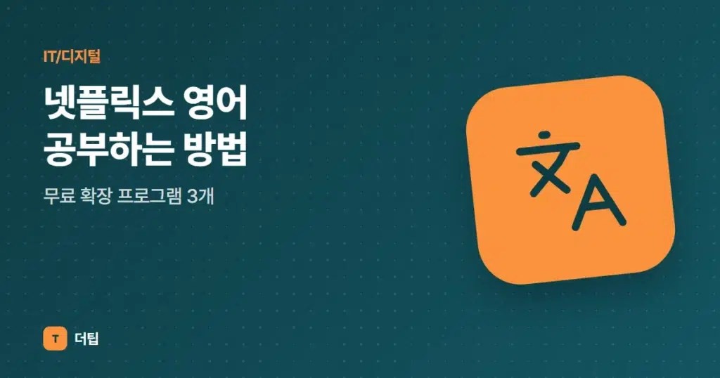 넷플릭스 영어 공부하는 방법, 무료 확장 프로그램 3개