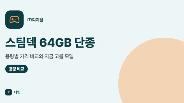 스팀덱 64GB 단종, 용량별 가격 비교와 지금 고를 모델 (2026)