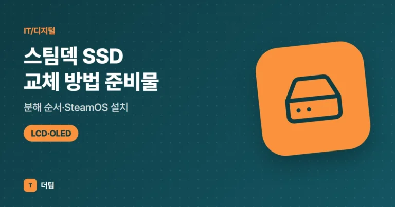 스팀덱 SSD 교체 방법 (2026) 준비물·분해 순서·SteamOS 설치