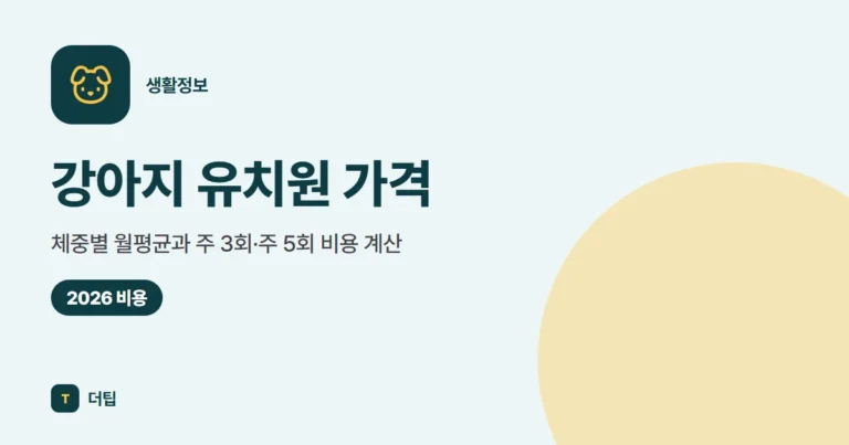강아지 유치원 가격 (2026): 체중별 월평균과 주 3회·주 5회 비용 계산