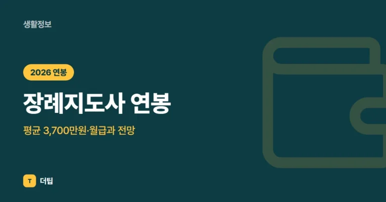 장례지도사 연봉 (2026), 평균 3,700만원·월급과 전망