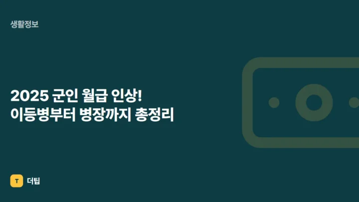 2025 군인 월급 인상! 이등병부터 병장까지 총정리