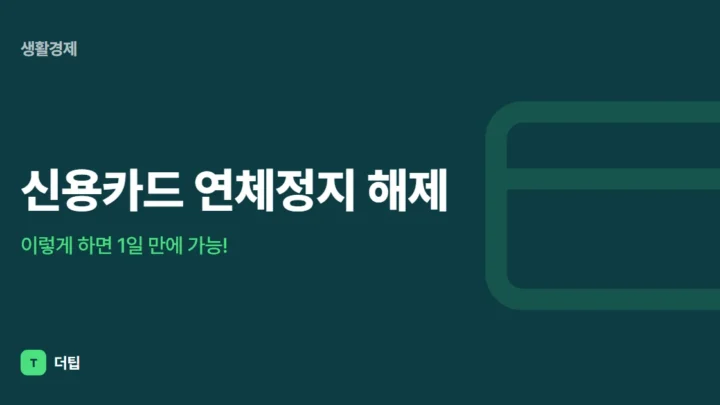 신용카드 연체정지 해제, 이렇게 하면 1일 만에 가능!