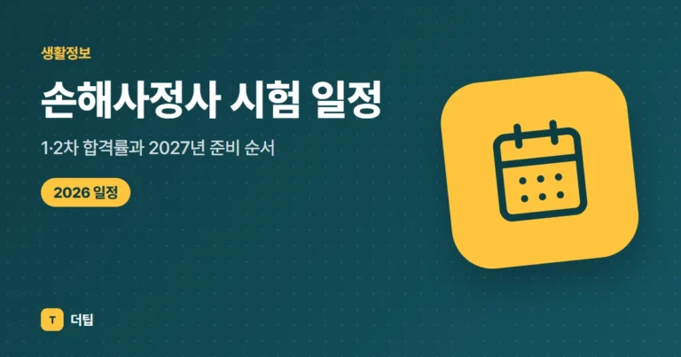 손해사정사 시험 일정 (2026), 1·2차 합격률과 2027년 준비 순서