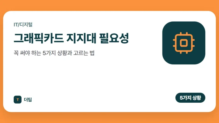 그래픽카드 지지대 필요성, 꼭 써야 하는 5가지 상황과 고르는 법