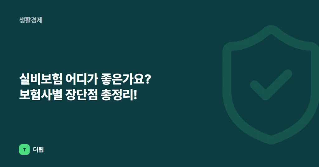 실비보험 어디가 좋은가요? 보험사별 장단점 총정리!
