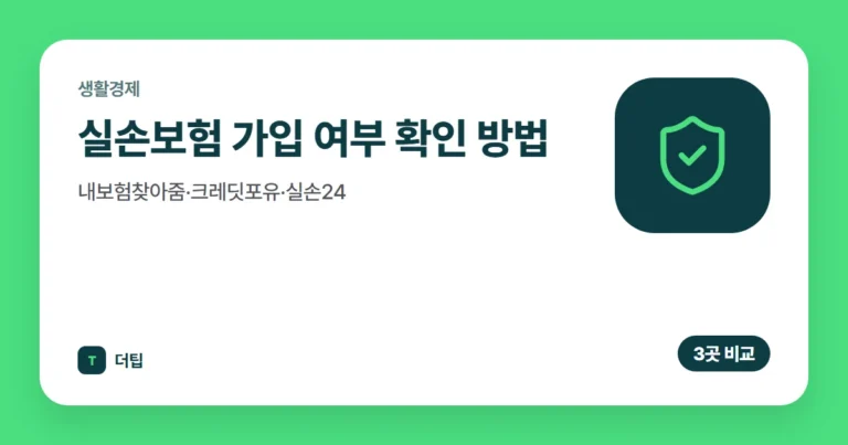 실손보험 가입 여부 확인 방법 (2026): 내보험찾아줌·크레딧포유·실손24