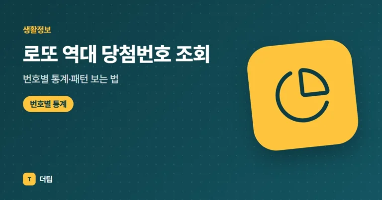로또 역대 당첨번호 조회, 번호별 통계·패턴 보는 법 (2026)
