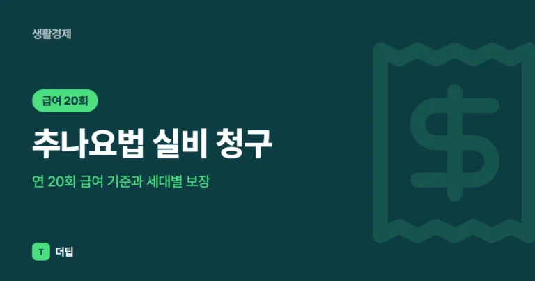 추나요법 실비 청구 (2026): 연 20회 급여 기준과 세대별 보장