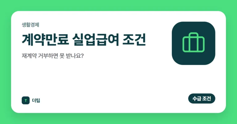 계약만료 실업급여 조건, 재계약 거부하면 못 받나요? (2026)