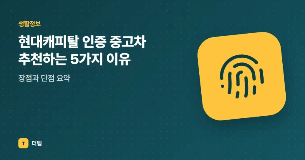 현대캐피탈 인증 중고차 추천하는 5가지 이유, 장점과 단점 요약