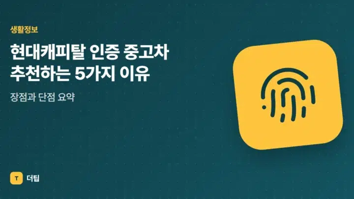 현대캐피탈 인증 중고차 추천하는 5가지 이유, 장점과 단점 요약